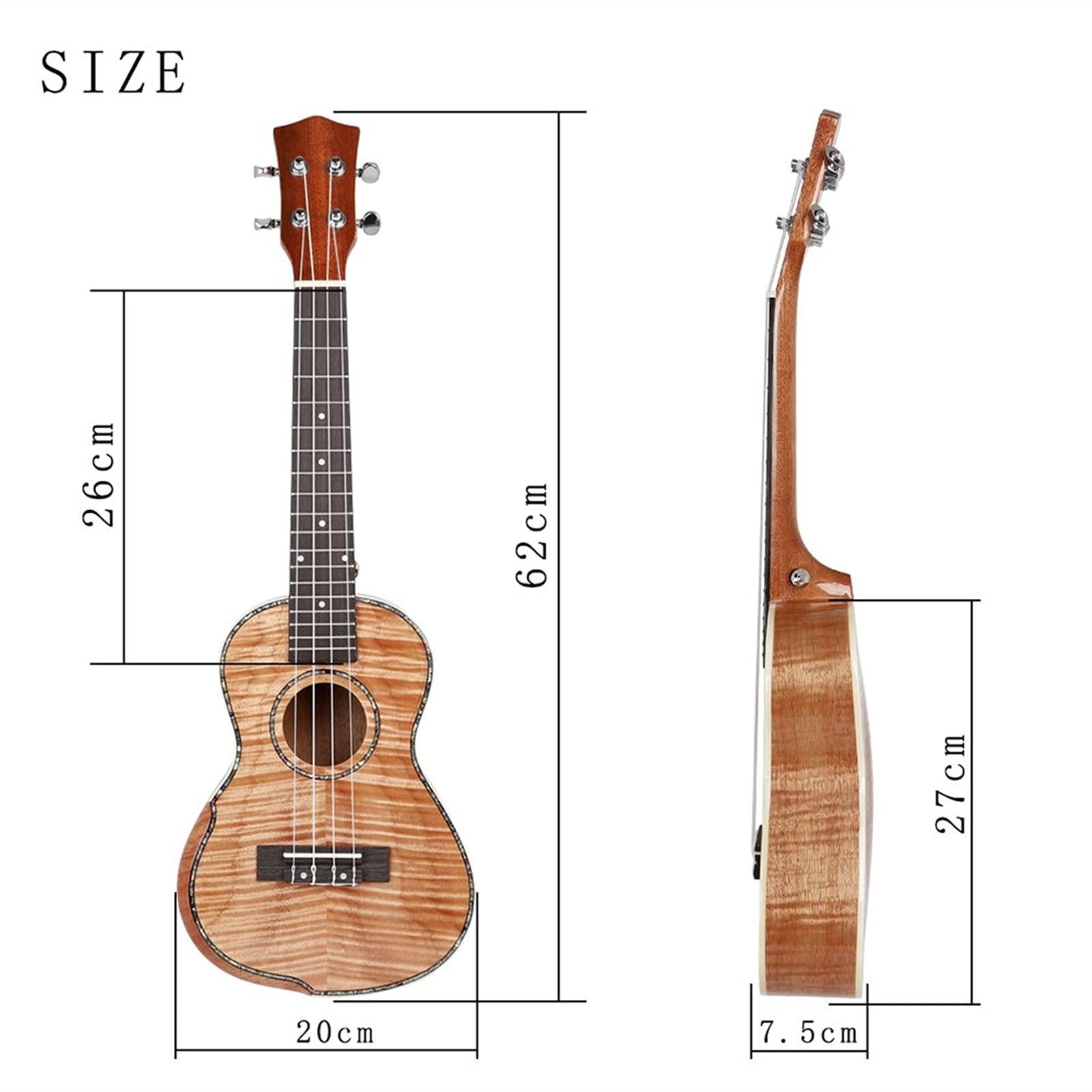 Ukulele koncertowe Początkujący Ukulele 23- calowy Hawajski Gitara Instrument Muzyczny 4 Struny Mahoniowe Koncert Akustyczny Ukulele Ogon Na Paznokcie Gitara (Color : Ukulele Set)