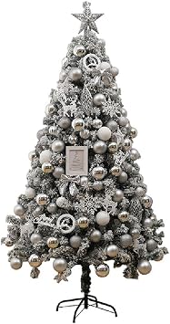Christmas Tree with Christmas Ornaments Home Christmas Tree Set Simulated Flocking Snowfall Tree Decoration Luxury4M Set