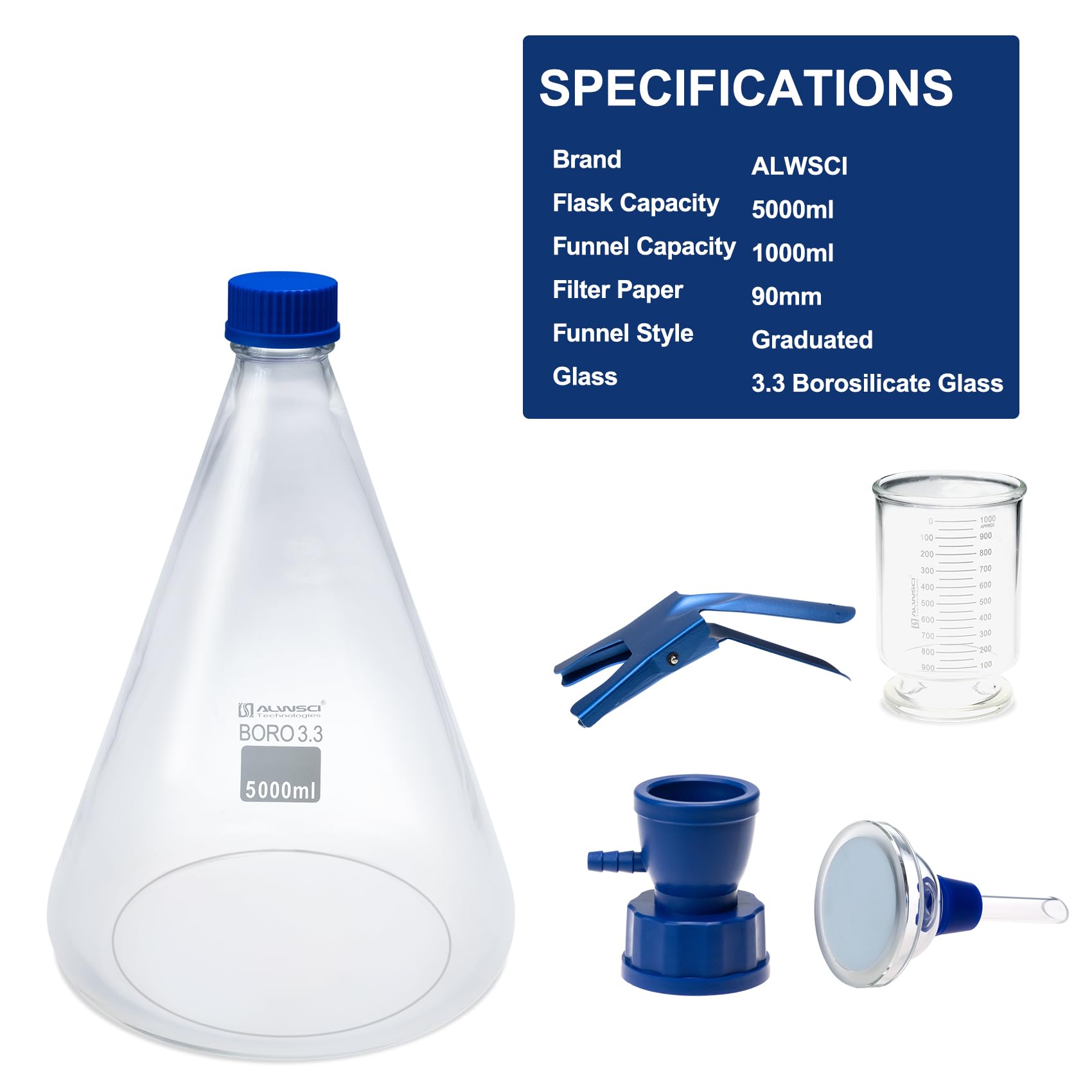 Vacuum Filtration Apparatus 500ml Lab Vacuum Filtration Kit - Borosilicate Glass Set With 300mL Graduated Funnel & Pump Bac Water For Injection Vacuum Filtration Apparatus 500ml Lab Vacuum Filtration Kit - Borosilicate Glass Set With 300mL Graduated Funnel & Pump Bac Water For Injection