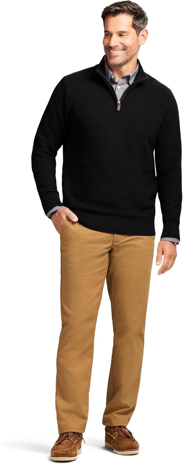IZOD Men's Luxury Classics Quarter Zip Sweater