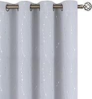 Vista 97 de BGment - Cortinas opacas para dormitorio infantil, con ojales, con aislamiento térmico, estampado de estrellas plateadas, para oscurecer