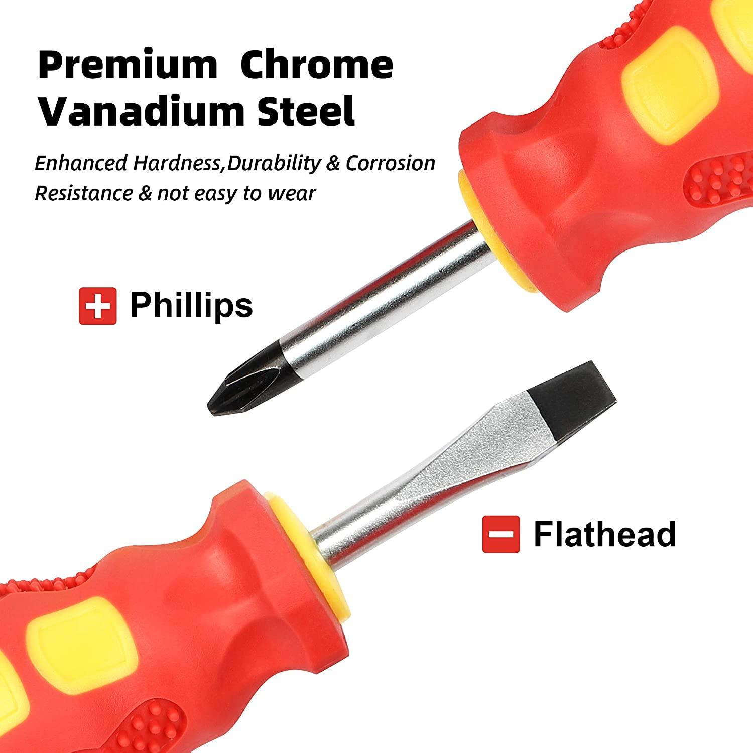 Magnetic Screwdriver Set 10 PCS,5 Phillips and 5 Flat Head Precision Screwdriver,Professional Cushion Grip and Non-Slip for Repair Home Improvement Craft (Red) - Image 4
