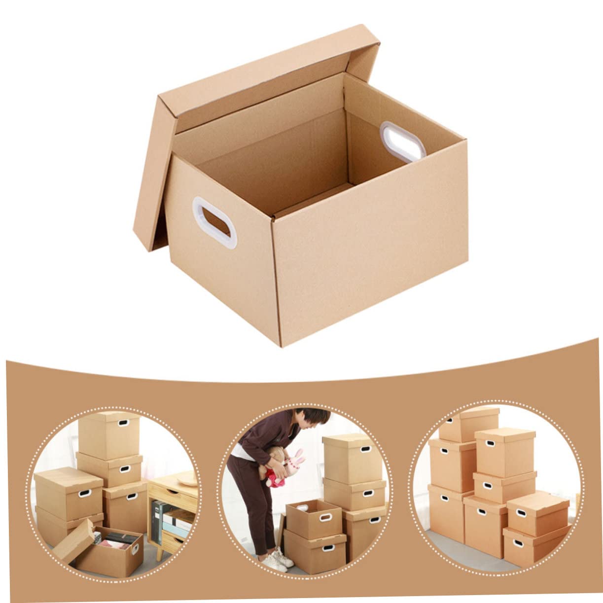 HOMSFOU Boîte à Dossiers Portable pour Rangement Organisateur de Documents Classeur à Dossiers