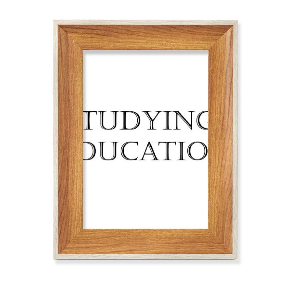 Cadre de photo en bois de bureau avec phrase sur l'éducation affiche d'art