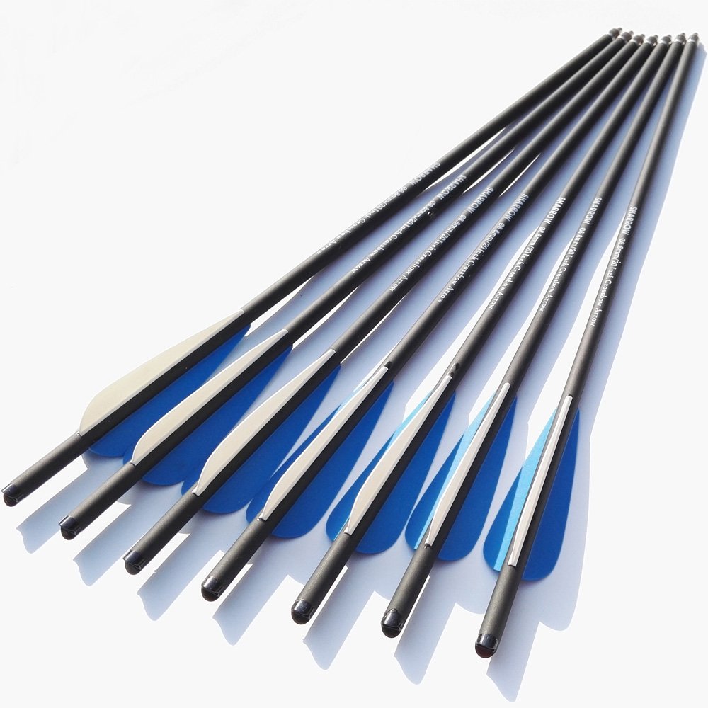AMEYXGS 12 Pezzi Bulloni per Balestra in Carbonio 16" 17" 18" 20" 22" Frecce per Balestra con Cocche Lunari Frecce da Caccia per Tiro con la Balestra