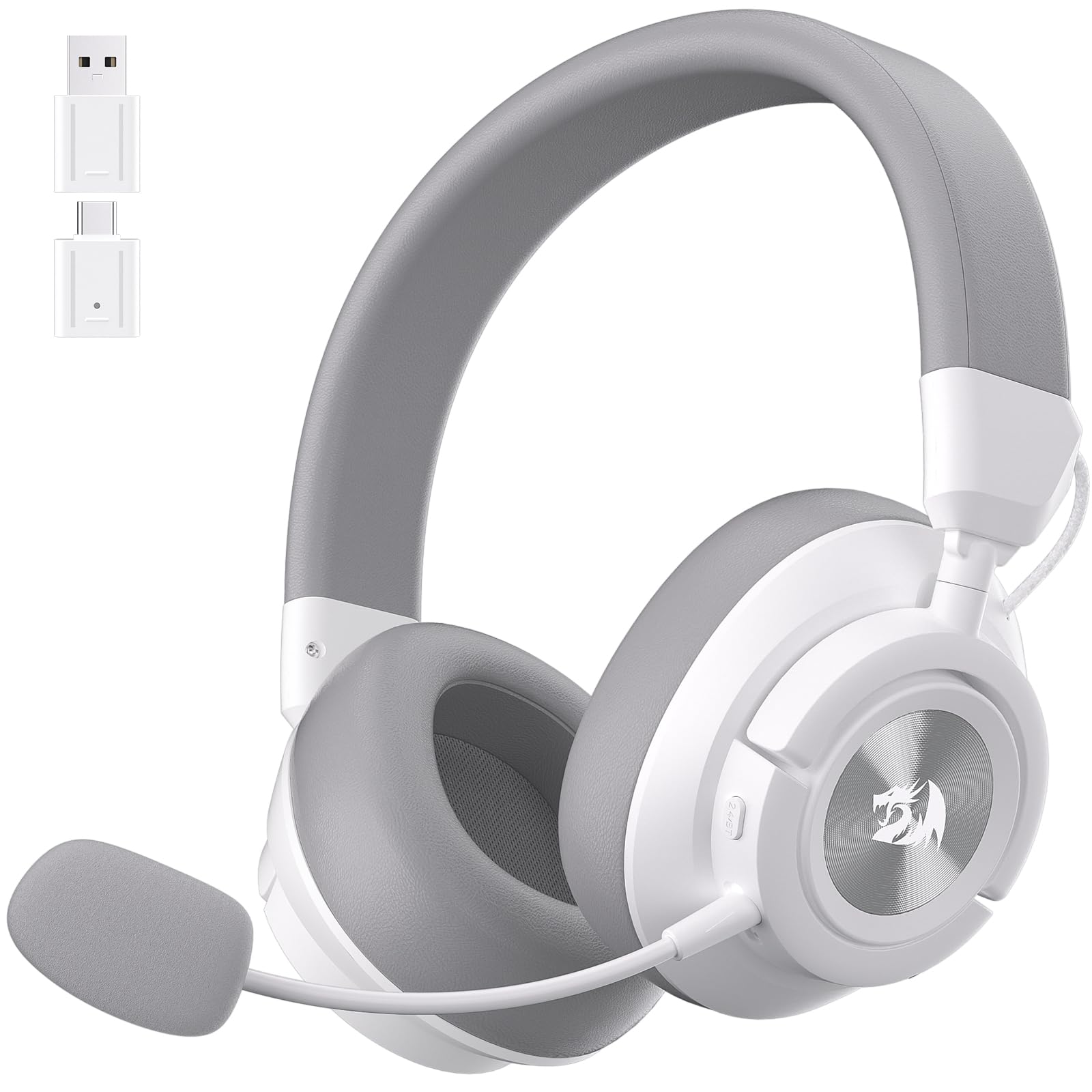 Redragon H889 Auriculares Gaming Inalámbricos 4 en 1 Audio 7.1 53mm | 2.4G BT USB 3.5mm Batería 51h Uso Mientras Carga Micrófono Desmontable PC PS5 NS Móvil