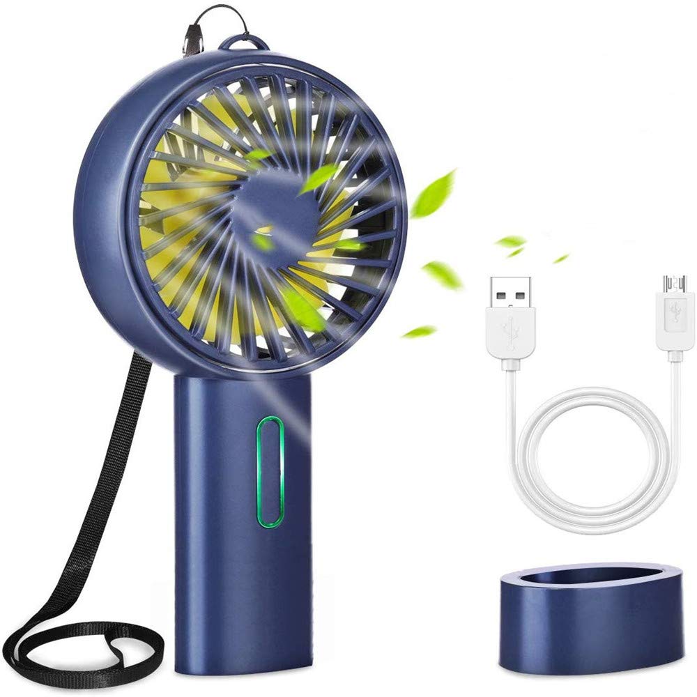 Handheld Fan Portable, Mini Fan Hand Fan Rechargeable Battery Operated USB Fan Electric Fan Desk Fan Table Fan Battery Hand Fans for Women for Office Room Outdoor Traveling (Black)