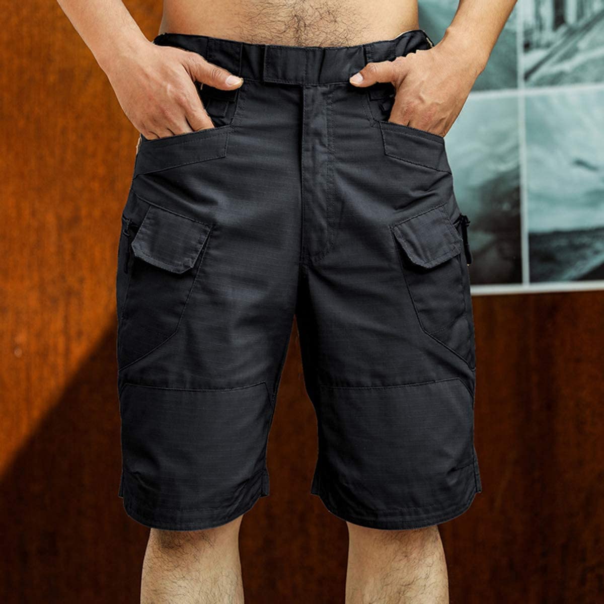 Pantalones Cortos Hombre Pantalones Cortos Tácticos Clásicos para Hombre, Pantalones Cortos Multibolsillos Impermeables Mejorados De Secado Rápido, Pantalones Cortos Militares De Carga para