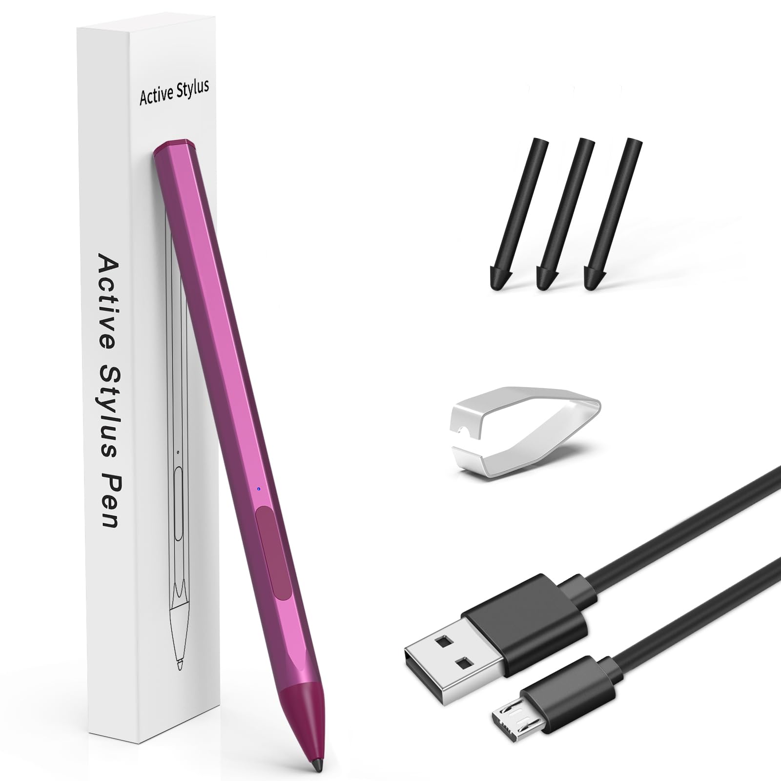 YORUNOHOSHI Stylus for HP Envy X360 Pavilion x360 Specter X360 Spectre x2 Envy x2 Touchscreen Laptop Rechargeable MPP 2.0 Tilt Pencil 4096 Pressure Sensitivity Using The Microsoft MPP Protocol, Red