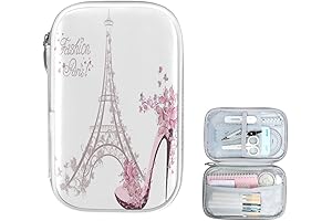 ZZKKO Fashion Paris Floral Love Pencil Bag Case