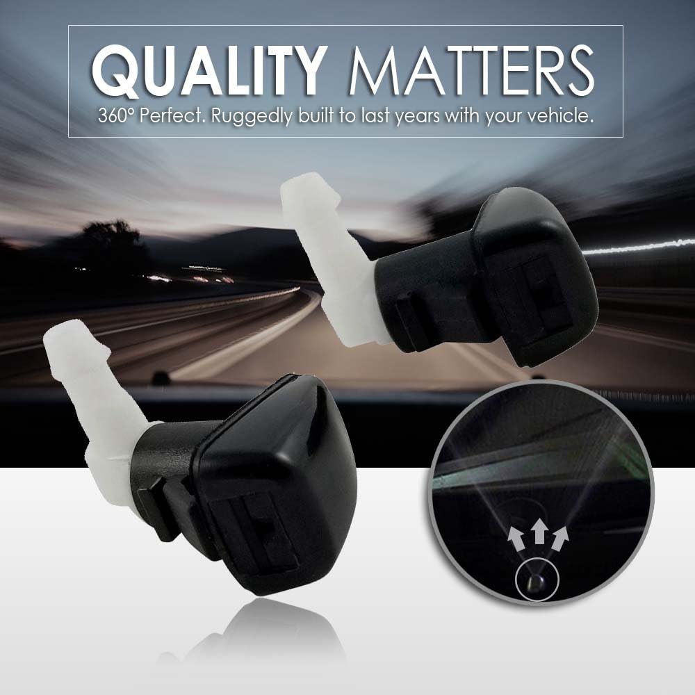 Mean Mug Auto 4154-232314B (Two) Front Windshield Washer Nozzles - Compatible with Dodge Dart 2013-2016- Replaces OEM #: 68081370AB