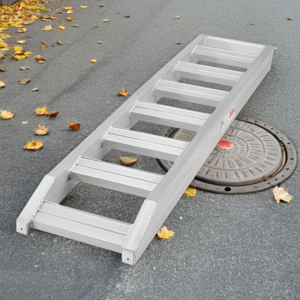 Healifty Aluminum Heavy-Duty Ramps lbs with Top Hook Attaching End, Universal Loading Ramp for Motorcycle, Tractor, ATV/UTV, Trucks, Lawn Mower, 72 L,15 W, 2Pcs