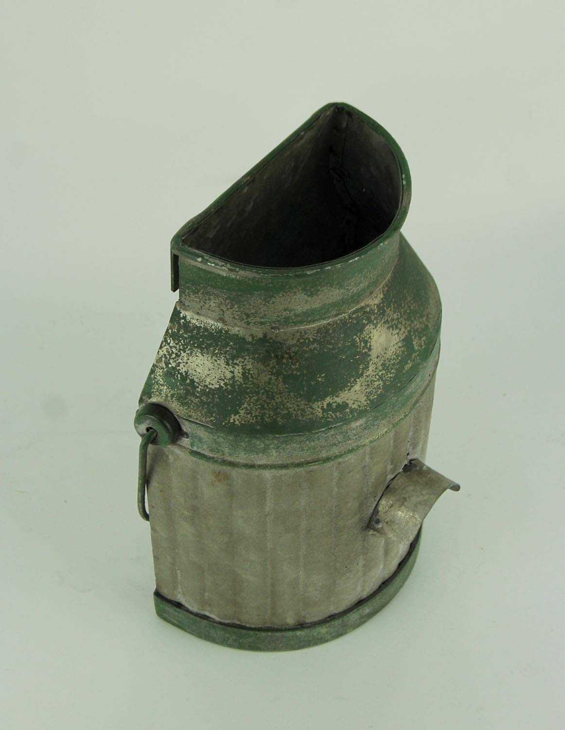 Galvanized Ribbed Metal Hanging Pail Planter and Bird House