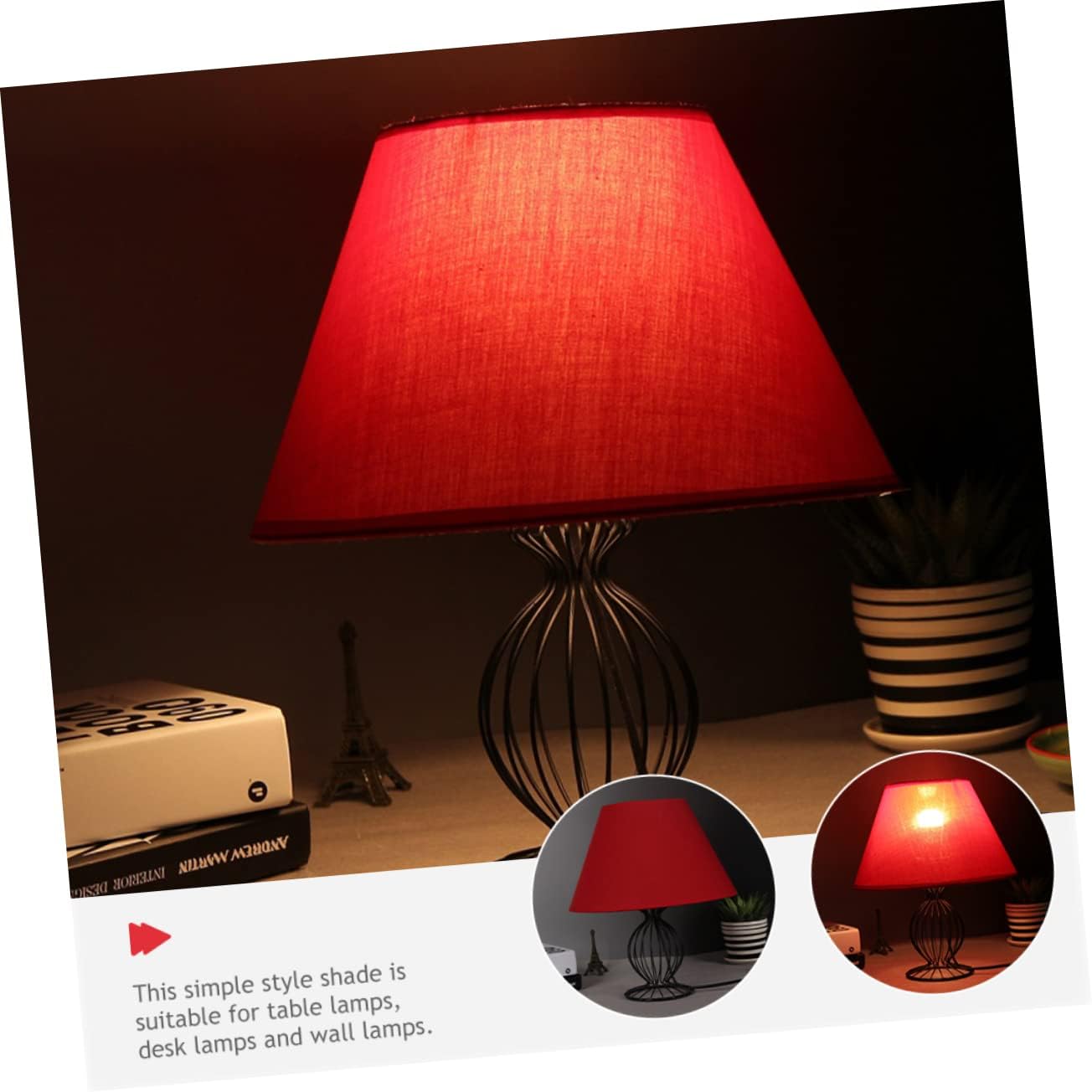 PRETYZOOM Retro Style Fabric Lampshade Small Drum Lampshade for Wall Light Shade