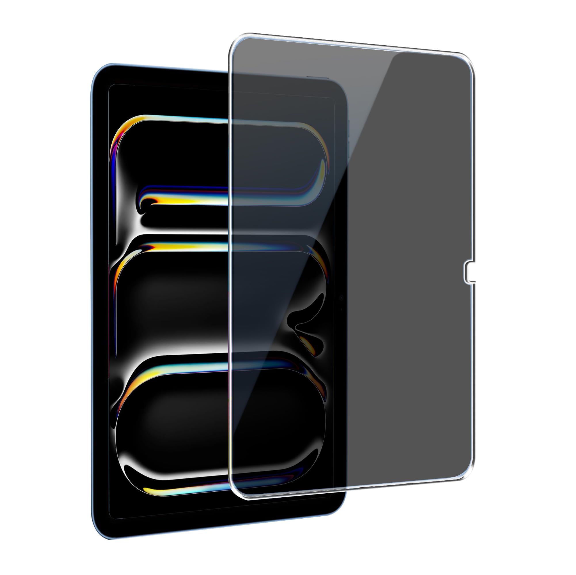 Juvraixo Privacy Screen Protector for iPad Pro 11 Inch M5/M4 (2025/2024) 9H Tempered Glass [Face ID & Apple Pencil Compatible] Case Friendly HD Clear