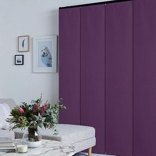 LETAU - Persianas corredizas 100% opacas con riel, hechas verticalmente para ventanas grandes, puertas corredizas, espacios abiertos y divisores de