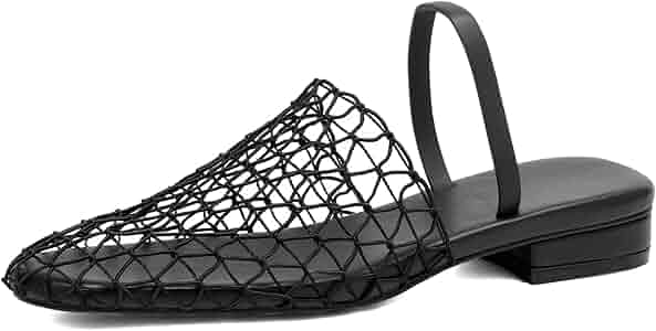 Beach Vacation Sandals Women Women's Fishnet Mesh Flat Sandals - Slip-On Open Toe With Ankle Strap, Boho Style Slides Womens Sandals