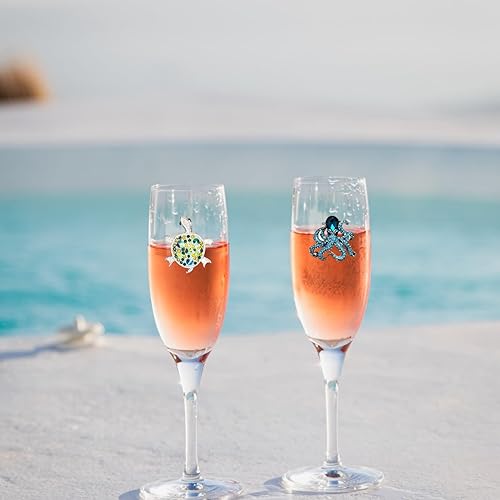 Miniatura 5 de THE QUEENS' JEWELS - Octopus Jeweled - Copa de vino sin tallo, 21 oz. - Deslumbrante y único - Cristalería decorada a mano - No pintada 0300-004-100