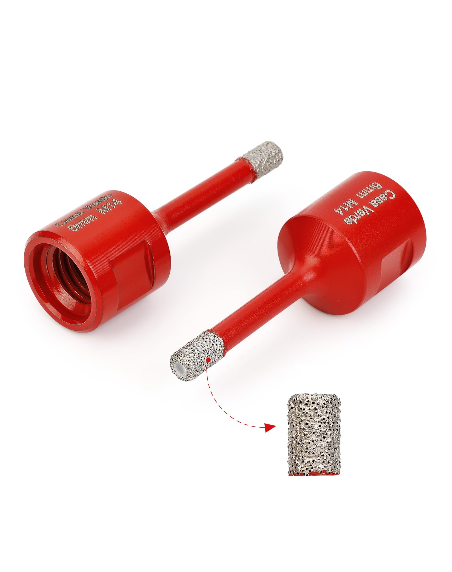 2 Pcs 6mm Diamond Drill Bits,Porcelain Tile Drill Bit Dry Drilling for Granite,Ceramic,Marble,Tile Stone,Glass,Hard Materials