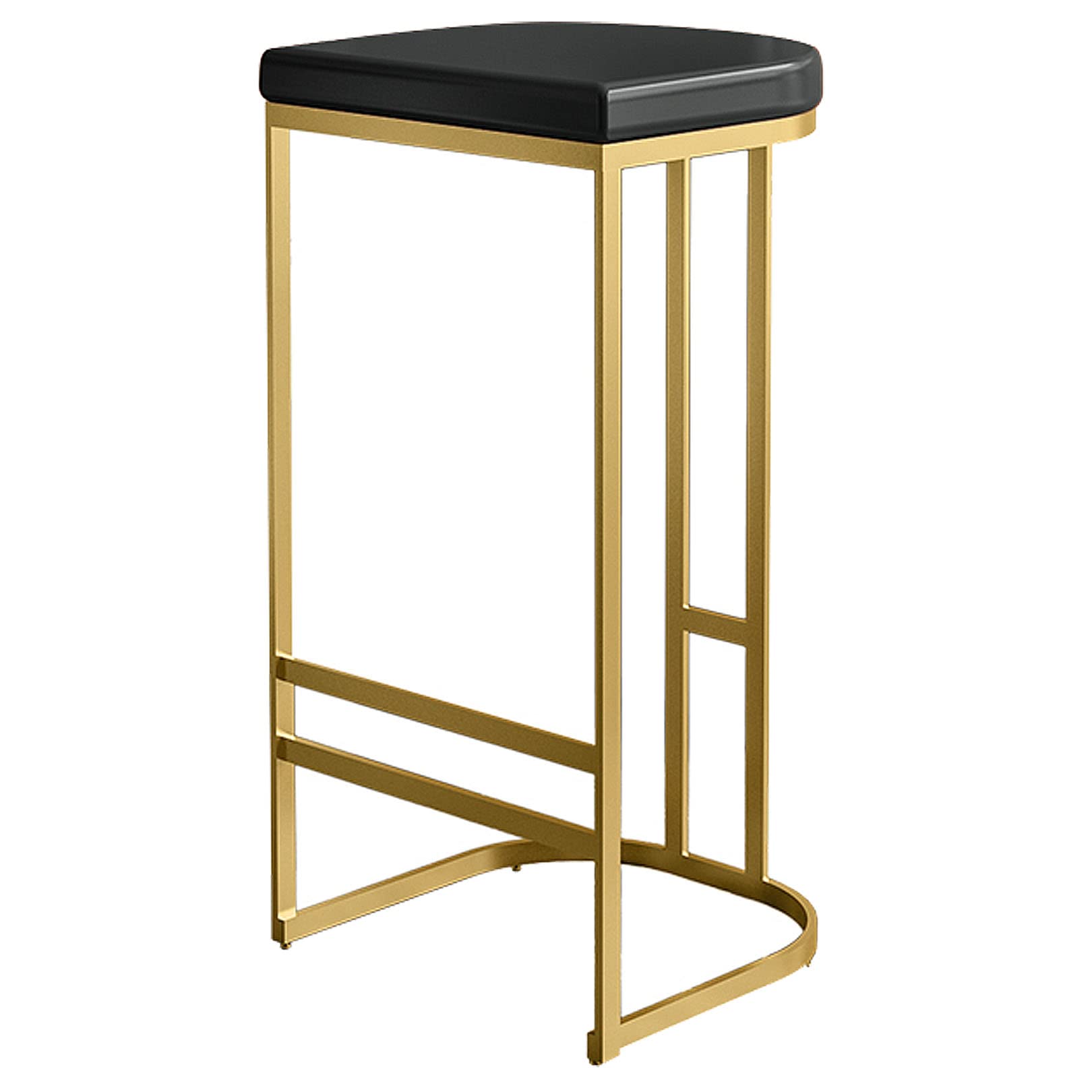 Tabourets de bar de cuisine pour îlot central avec assise noire 65cm en cuir