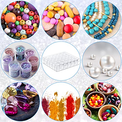 Image of Xinnun 4 Pcs Bead Organizer Transparent diamond art storage with Lid Plastic Embroidery Bead Storage Containers for DIY Crafts Jewelry Earring Sewing Pills Nail Small Items, Clear (30 Grids)