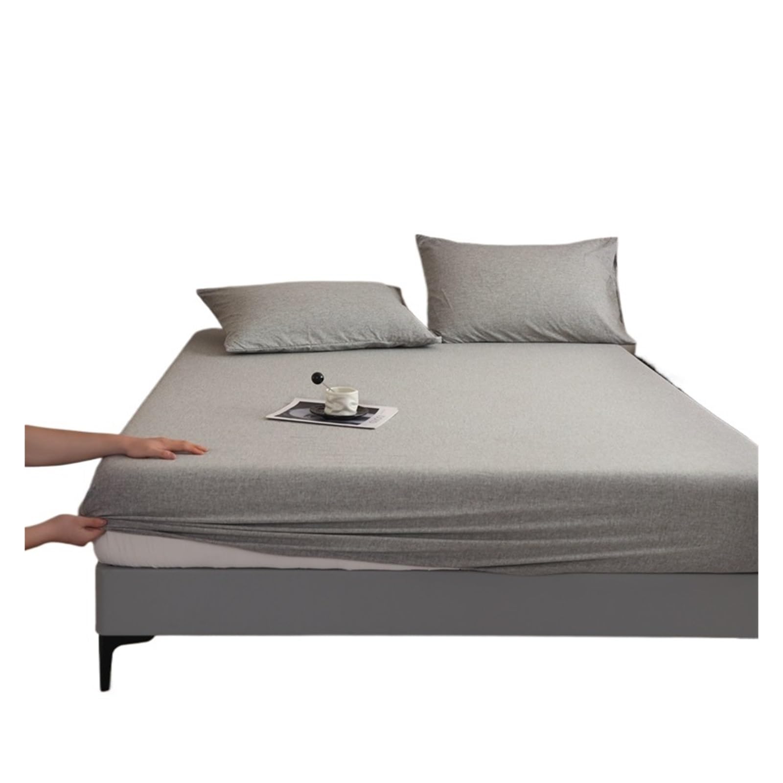 Housse de matelas violette king size drap-housse brossé respirant 198x203x25 cm