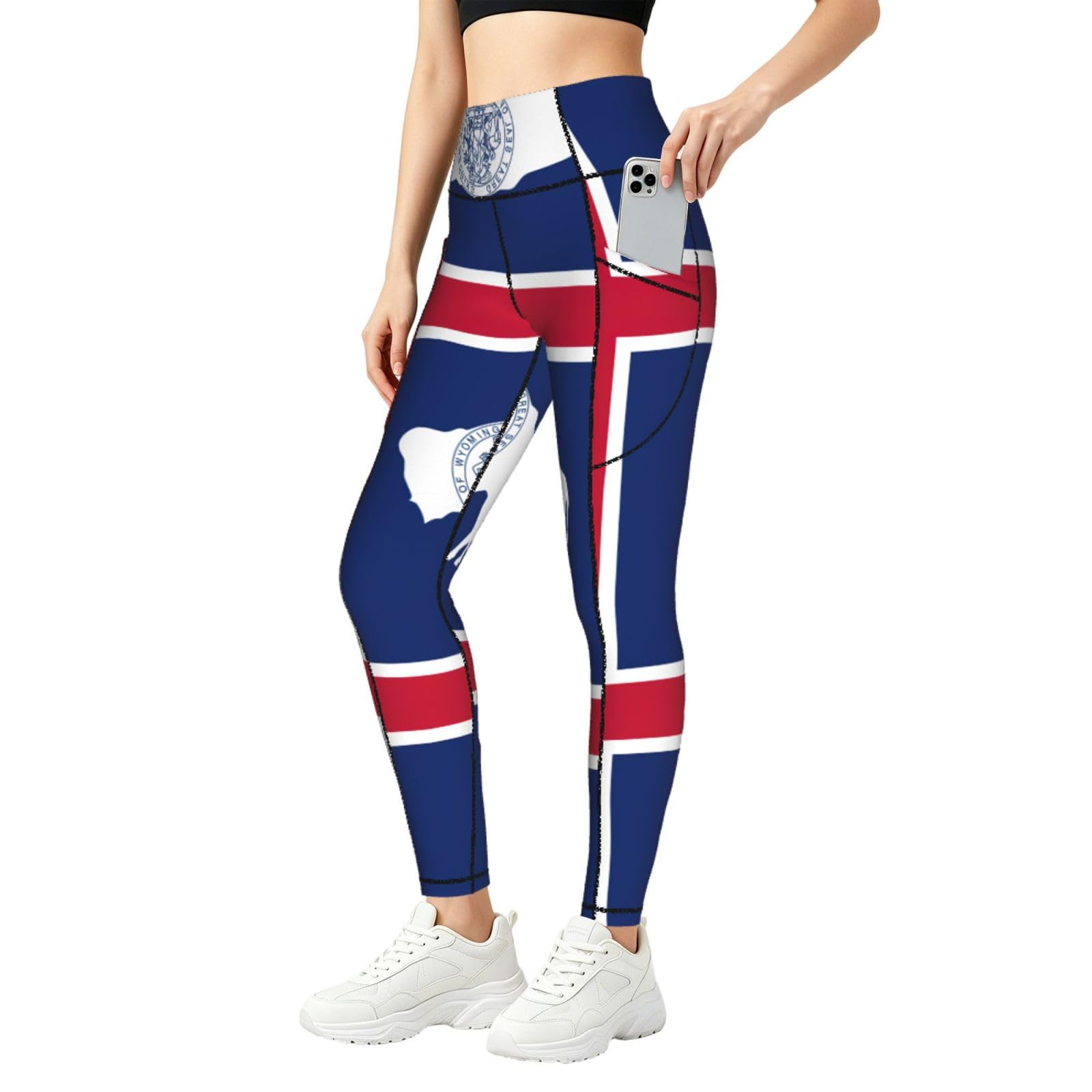 Leggings de Wyoming para mujer con estampado de alta definición para ejercicio 8