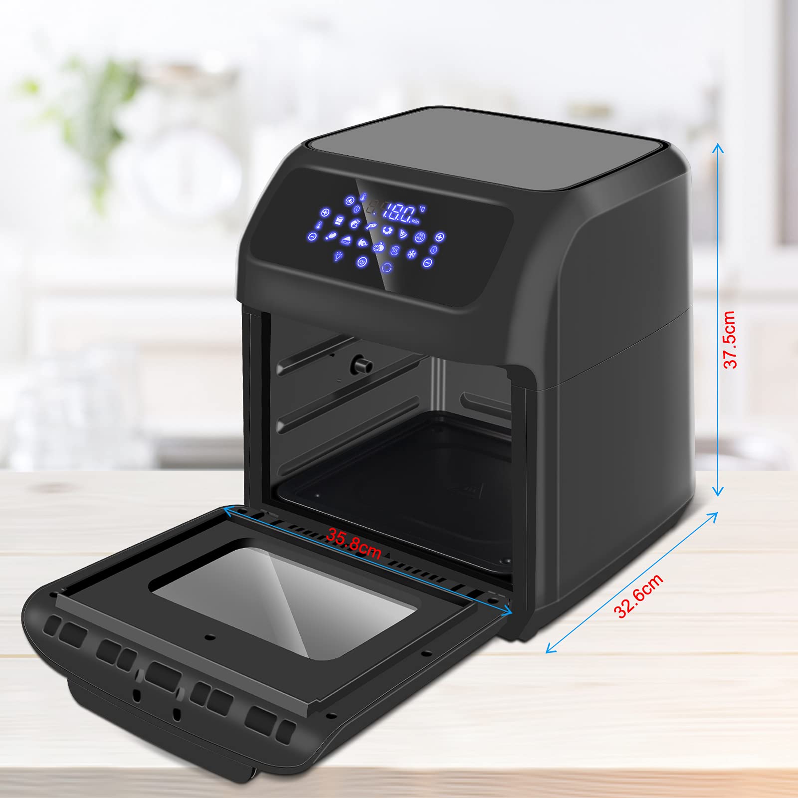 LLIVEKIT 12L Large Air Fryer Oven, 1800W Family Size Digital Air Fryer