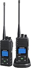 Long Range Two Way Radio Rechargeable, SAMCOM FPCN30A Heavy Duty 2 Way Radios, 5 Watt High Power Two-Way Radio, Programmable UHF Radios with Earpiece(Black 2 Pcs)