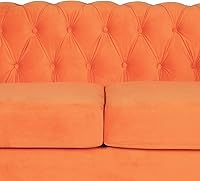 Vista 5 de RARZOE Moderno juego de sofá de 2 piezas, naranja, espuma, sofá biplaza y sofá Chesterfield