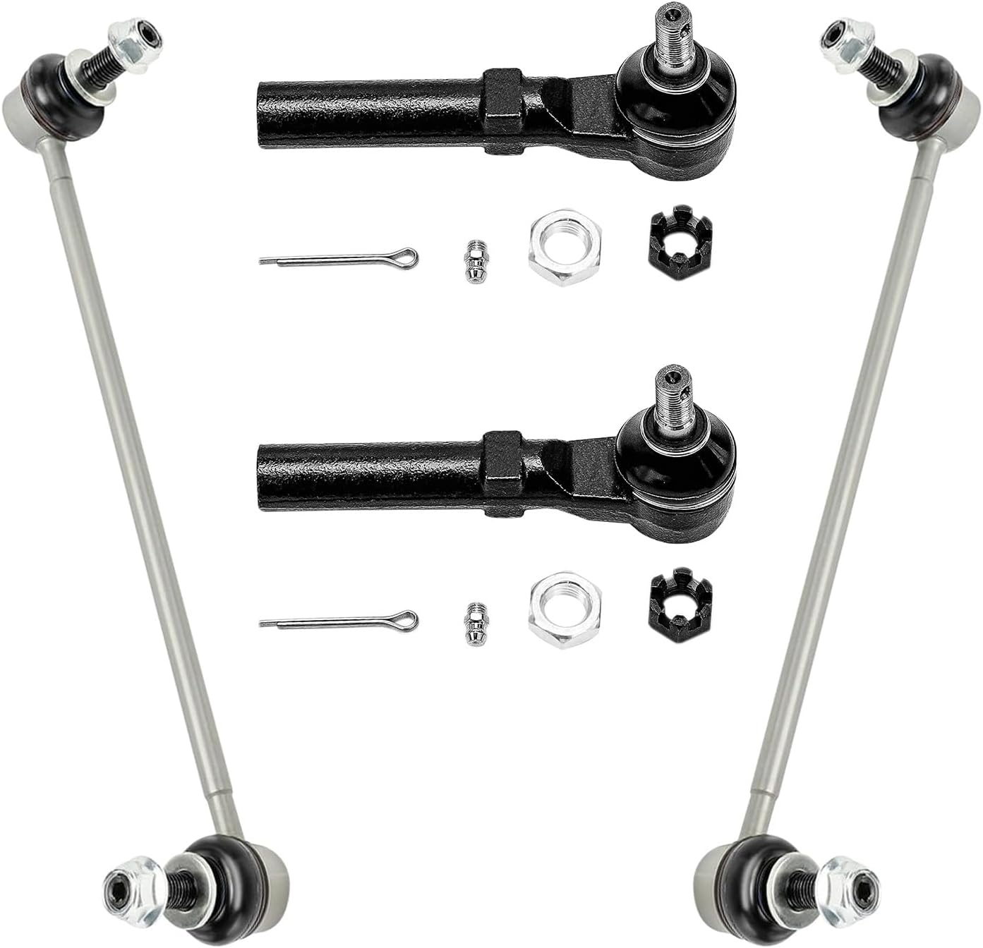 4pc Front Sway Bar Links Outer Tie Rods Suspension Kit