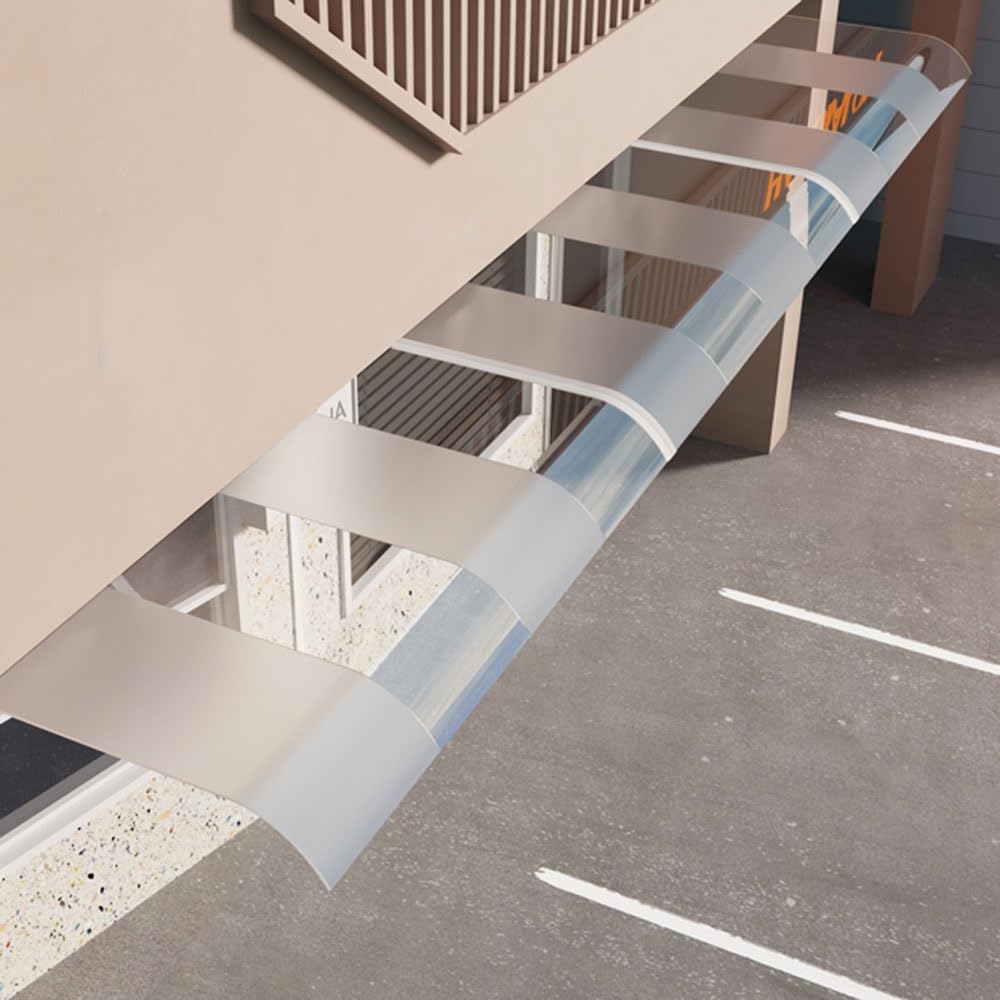 Marquise Polycarbonate Porte/ Fenêtre – Auvent Protection Pluie 40x100cm – Transparent Robuste