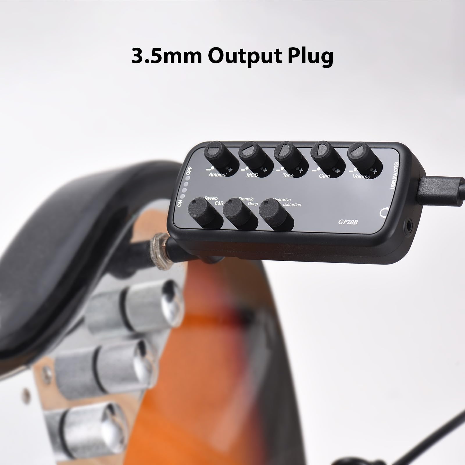 Amplificador de Bajo Portátil para Auriculares Plug and Play con 3 Simulaciones de Altavoces y OTG para Bajo Eléctrico Grabación Interna Tres Tonos
