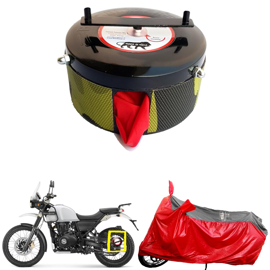 BIKEBLAZER Semi-Automatic Bike Body Cover Compatible for All Royal Enfield Motorcycles | Heavy Duty Device | Water Resistant | UV Safe | 100% Dust Proof | Anti-Theft & Scratch Proof Covers AL