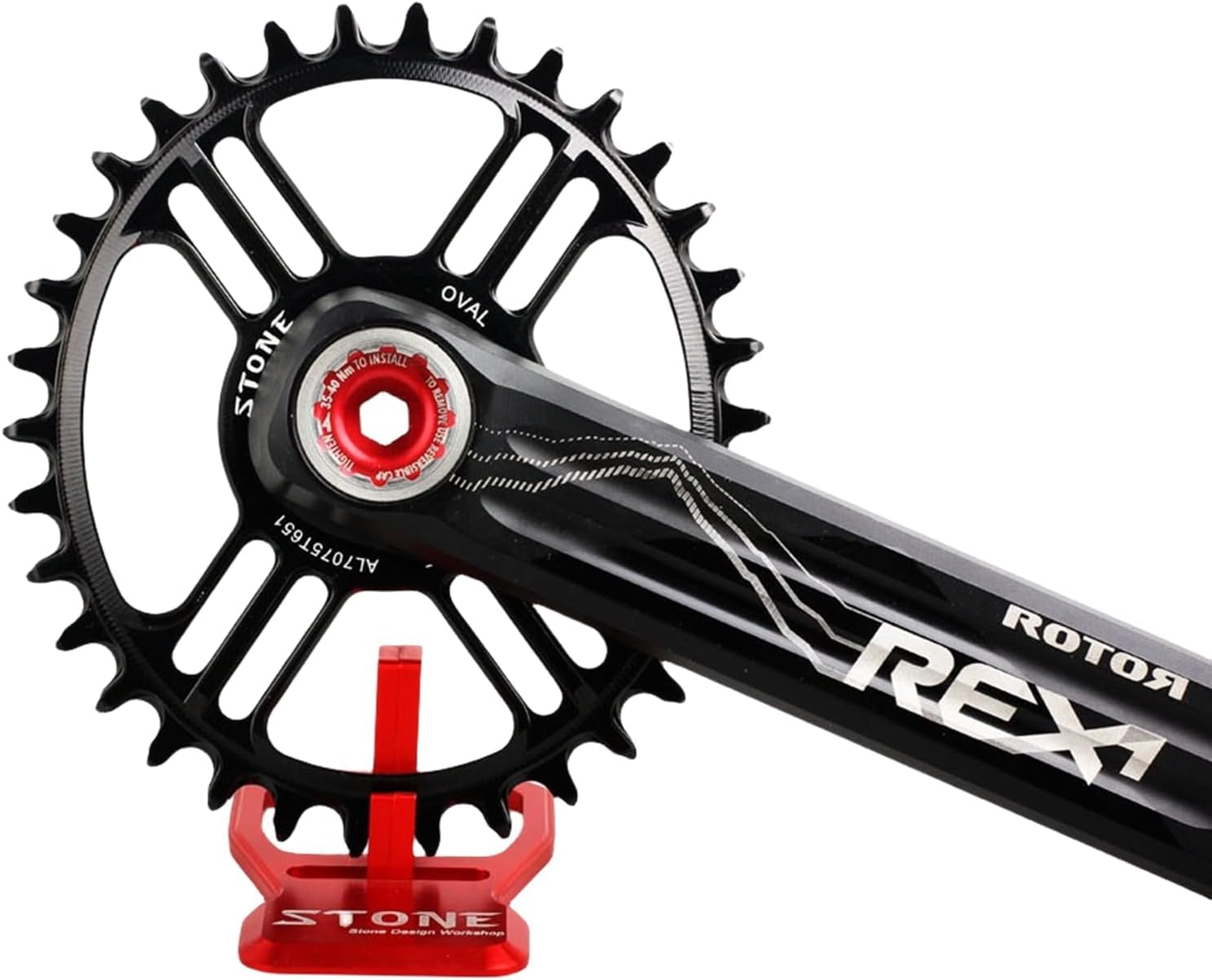 DJC Stone Oval Chainring for Rotor 30 mm REX1.1 REX2.1 3D+ XC2 3DF XC2 5mm Offset 30t 32t 34t 36t 38T Bike Narrow n Wide Chainwheel