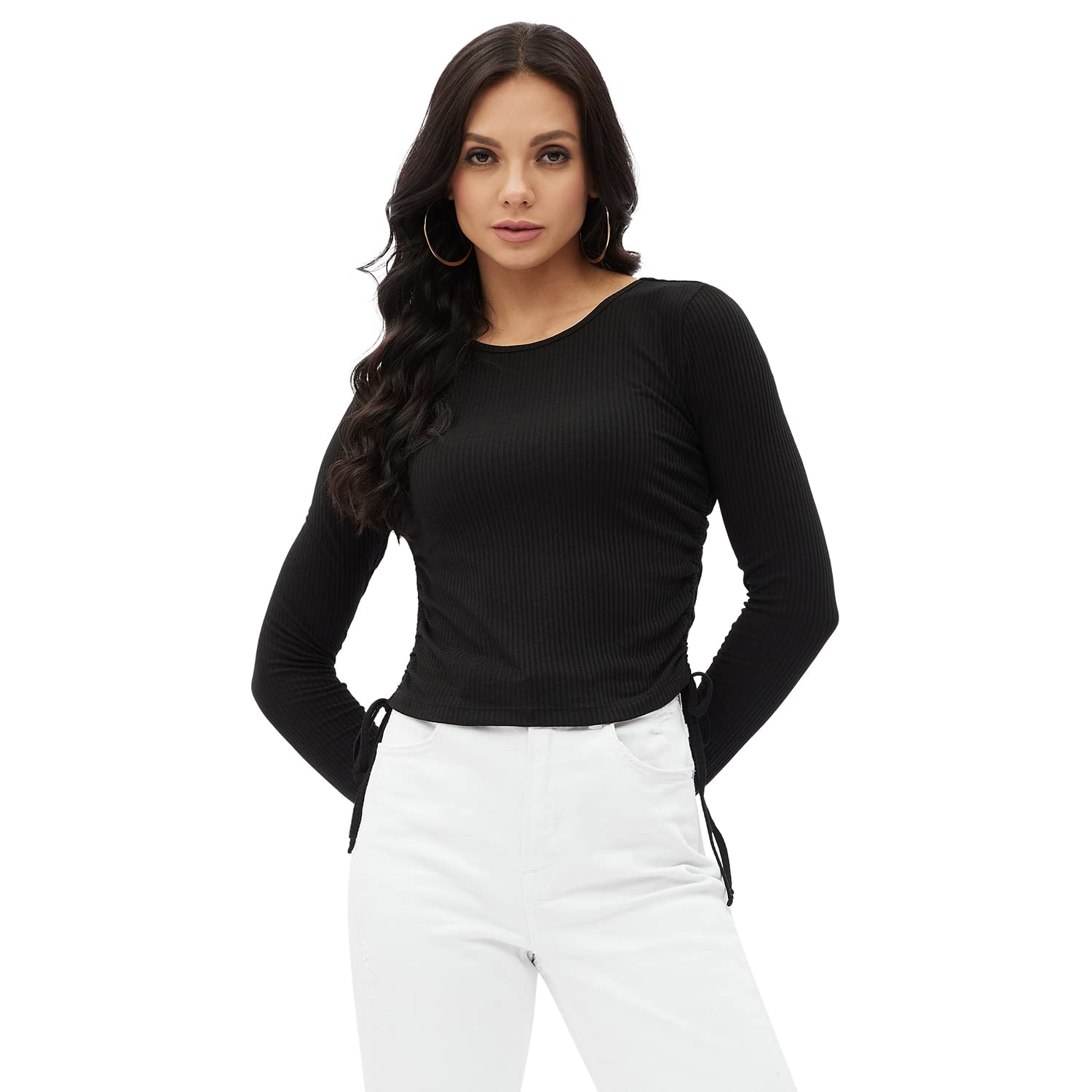 harpa Women's Solid Regular Top (GR7049_Black Medium)-picture-19