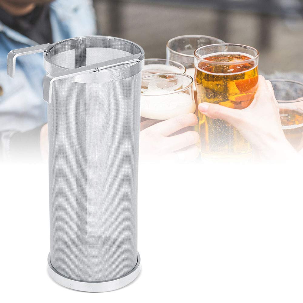 TopHomer (10 * 25cm/4x10inch) Edelstahl Bierbrauen Filter 300 Micron Hausgemachte Brauerei Bier Hopfen Mesh Filter Sieb mit Haken Kettle Brew Filter