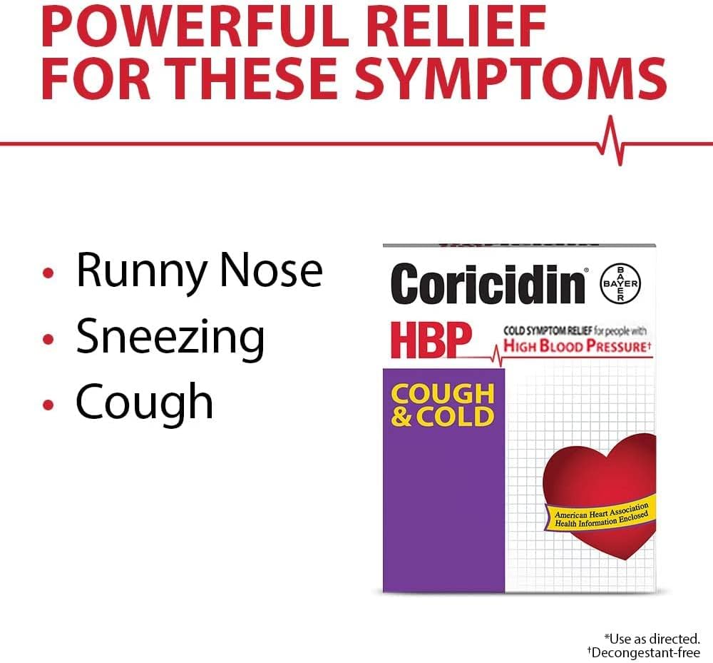 CORICIDIN HBP MAXIMUM STRENGTH COLD, COUGH AND FLU, 46 OFF
