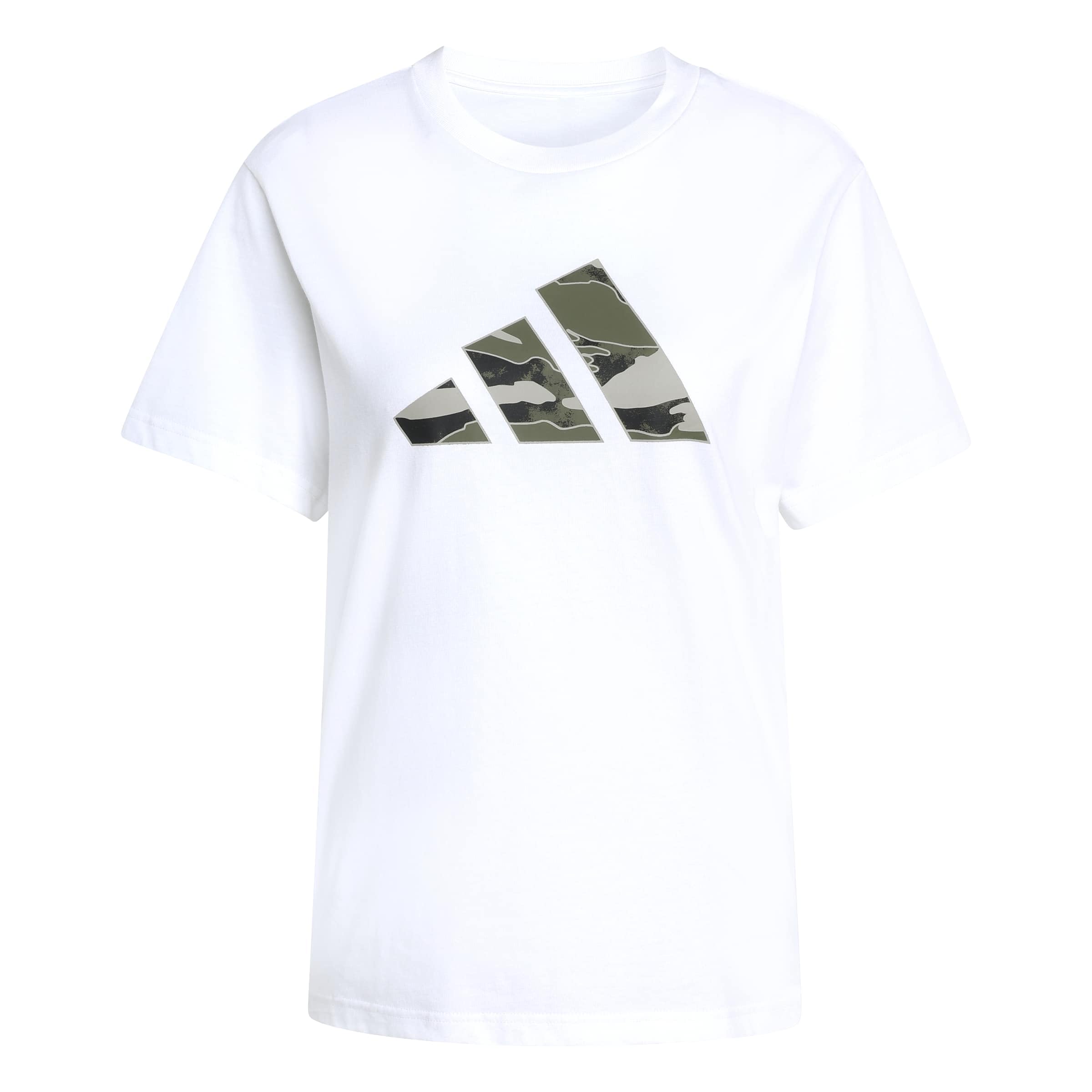 adidas Women's CAMO Graphic T-Shirt, White, M