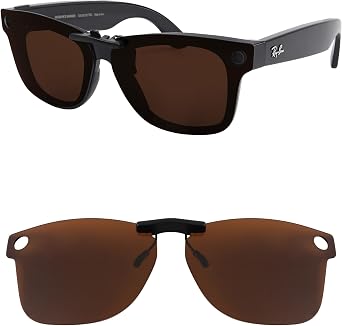 Polarized Clip-on Eyeglasses for Ray-Ban Meta Wayfarer RW4008 & Gen 2 RW4012 Large 53-22 Sunglasses
