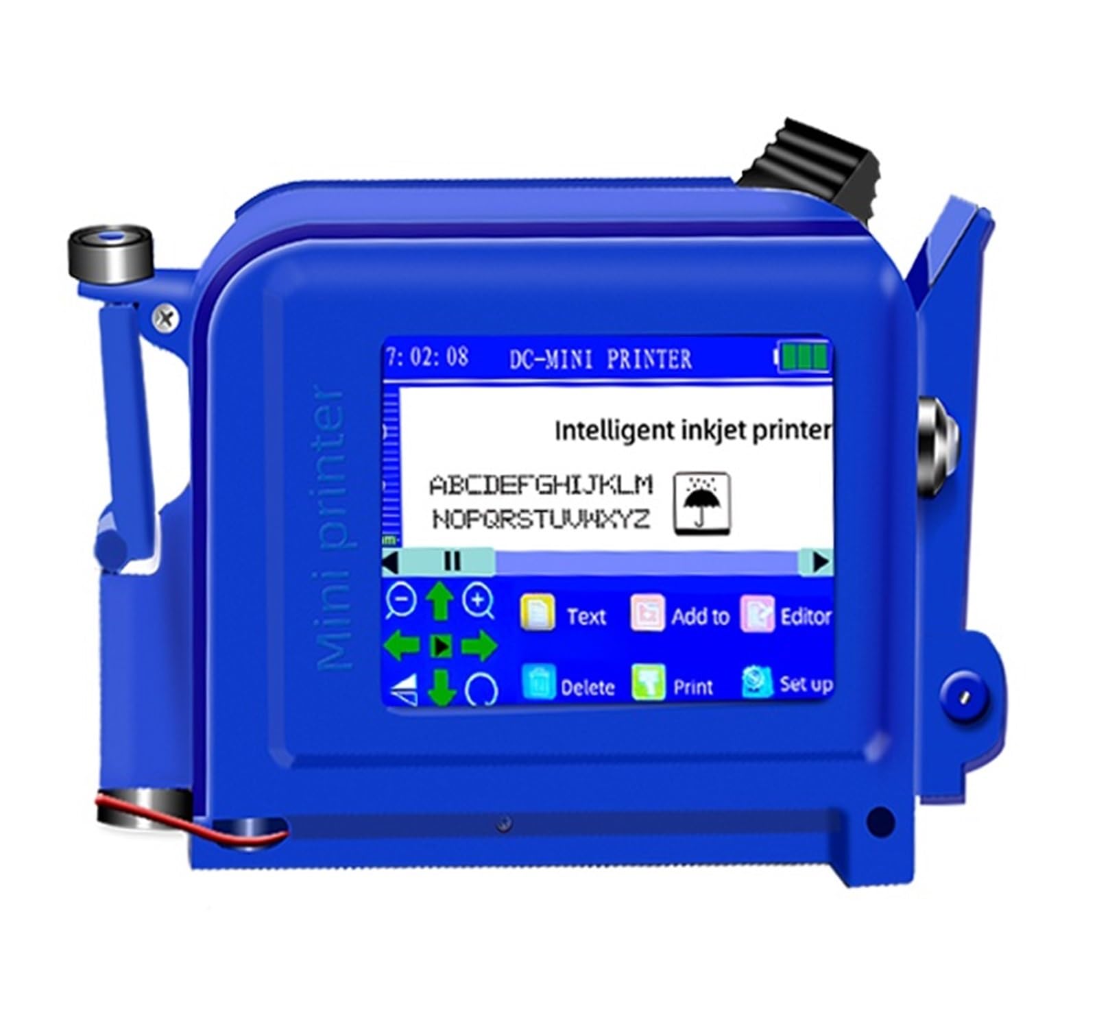 Portable Mini Inkjet Printer Production Date Qr Code Pattern Label Printing Machine Plastic Bottle Metal Glass Does Not Fade Multi-Format Printing,Blue-1 Printer-3 HD Ink