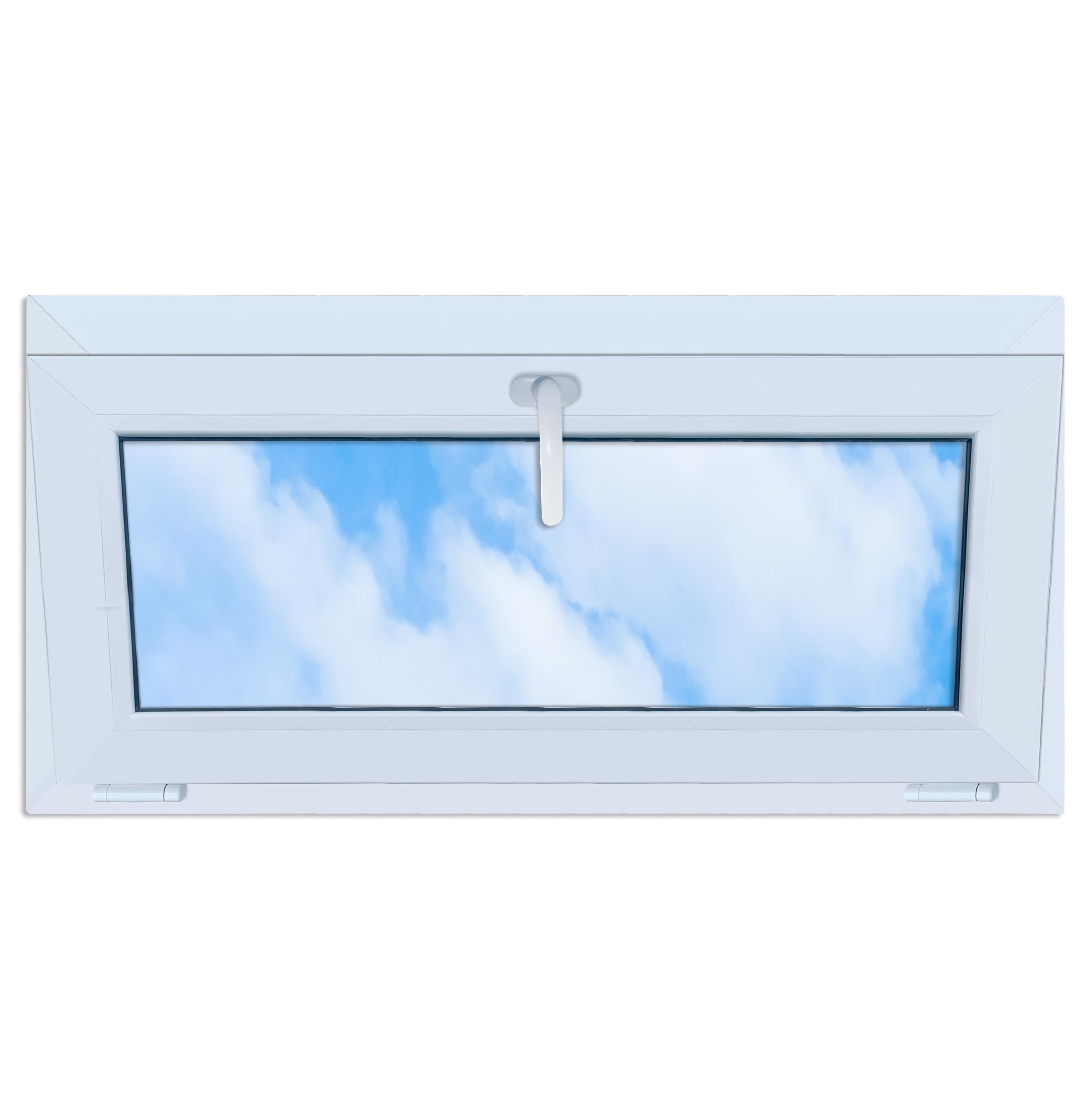 LORAC | Okno z tworzywa sztucznego białe 1000 x 500 mm, 100 x 50 cm, uchylne, standardowe okna z 2-krotnym przeszkleniem, energooszczędne, do piwnicy z certyfikatem CE, idealne do pomieszczeń