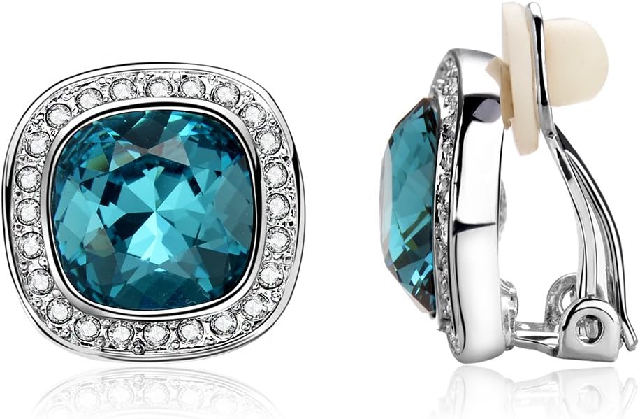 Clip on Earrings Women, 14K Gold Hoop Clip-On Earrings for Women, Hypoallergenic Non Pierced Croissant Earrings