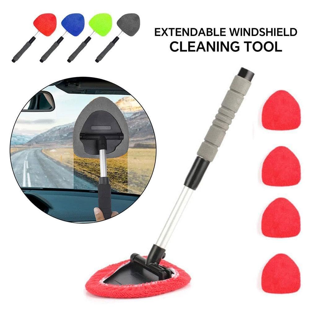 Windshied - Strumento Pulizia Vetri Auto Con Manico Estensibile - Spazzola In Microfibra Riutilizzabile - 2