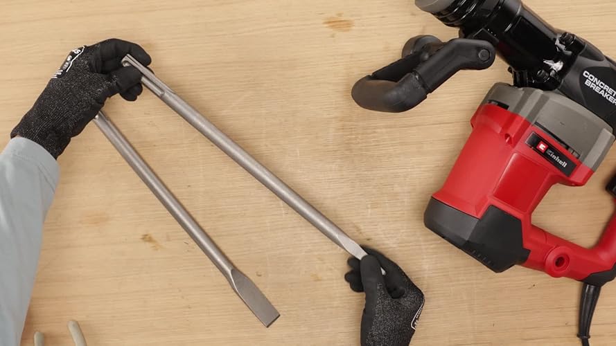 Bild 6 - Einhell Abbruchhammer TE-DH 32 (1.500 Watt, 32 J Einzelschlagstärke, SDS-max-Werkzeugaufnahme, schwingungsgedämpfter Hauptgriff + Softgrip, inkl. Spitz-/Flachmeißel + E-Box)