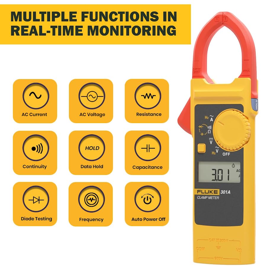 Image of FLUKE 301A - 400A AC - SLIM & COMPACT CLAMP METER (without Test Leads)