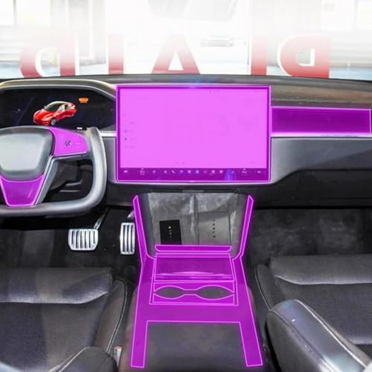 Película protectora de consola central antiarañazos y transparente para Tesla Model S