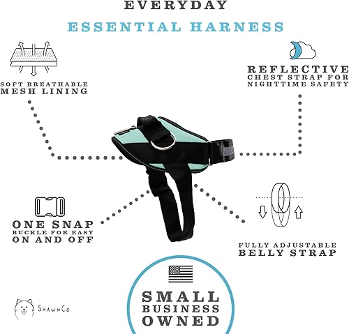 Miniatura 10 de ShawnCo Arnés esencial para perro, chaleco sin tirones para mascotas con 3 clips para correa, sin estrangulamiento, reflectante, ajustable y