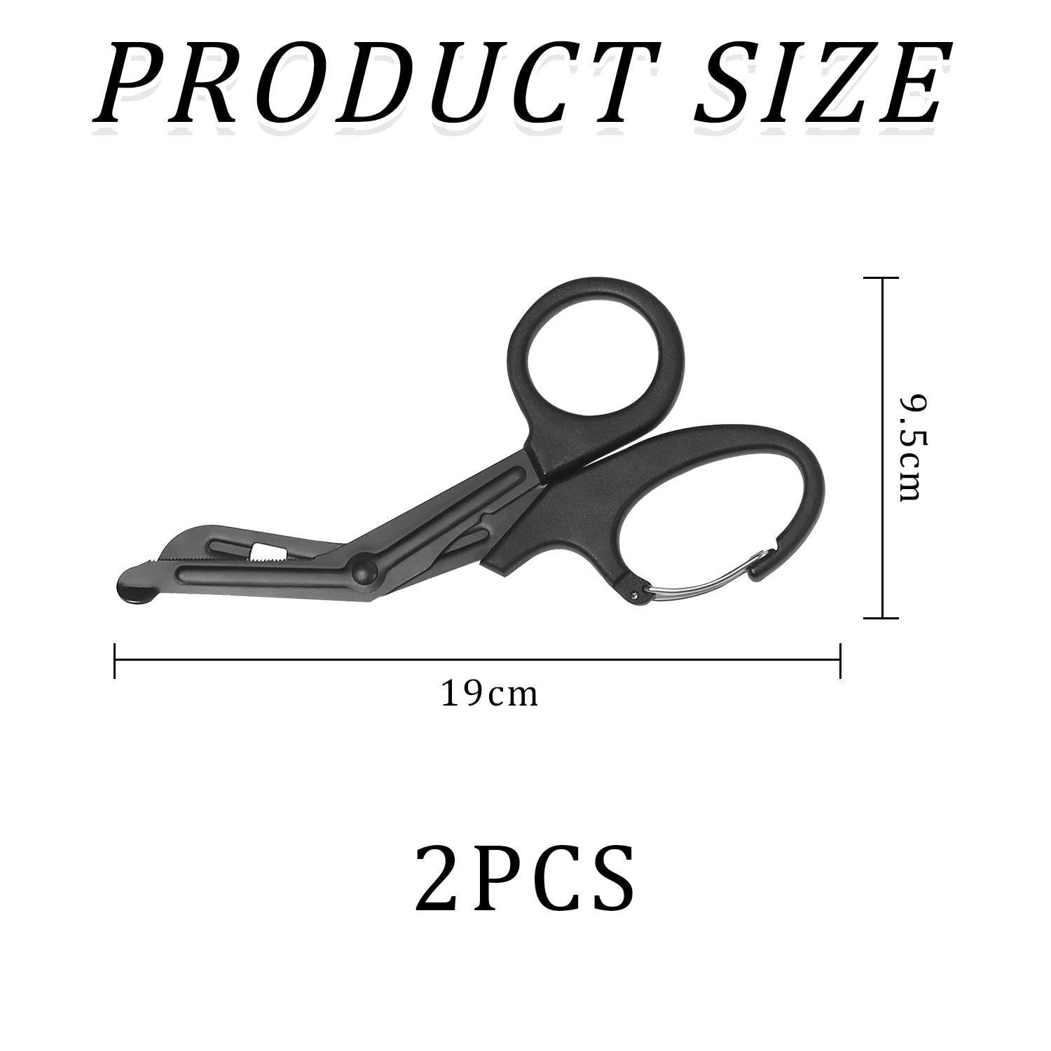 2 Pezzi Di Taglierini Di Bendaggi In Acciaio Inossidabile Nero Con Carabiniere, Forbici Mediche Multifunzionali Creative, Comodo Utensile Da Taglio All'Aperto.