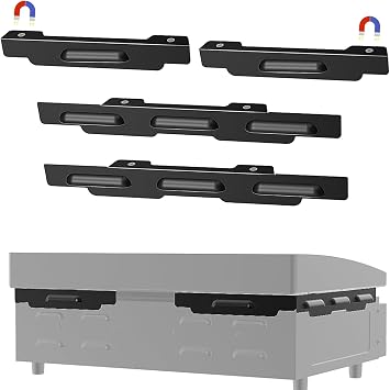 Magnetic Wind Guards for 22" Blackstone Griddle Accessories, 1666 Stainless Steel Wind Screens Protect Flame Hold Heat, Compatible with Griddle Rear Grease Cup, BBQ Grilling Gifts